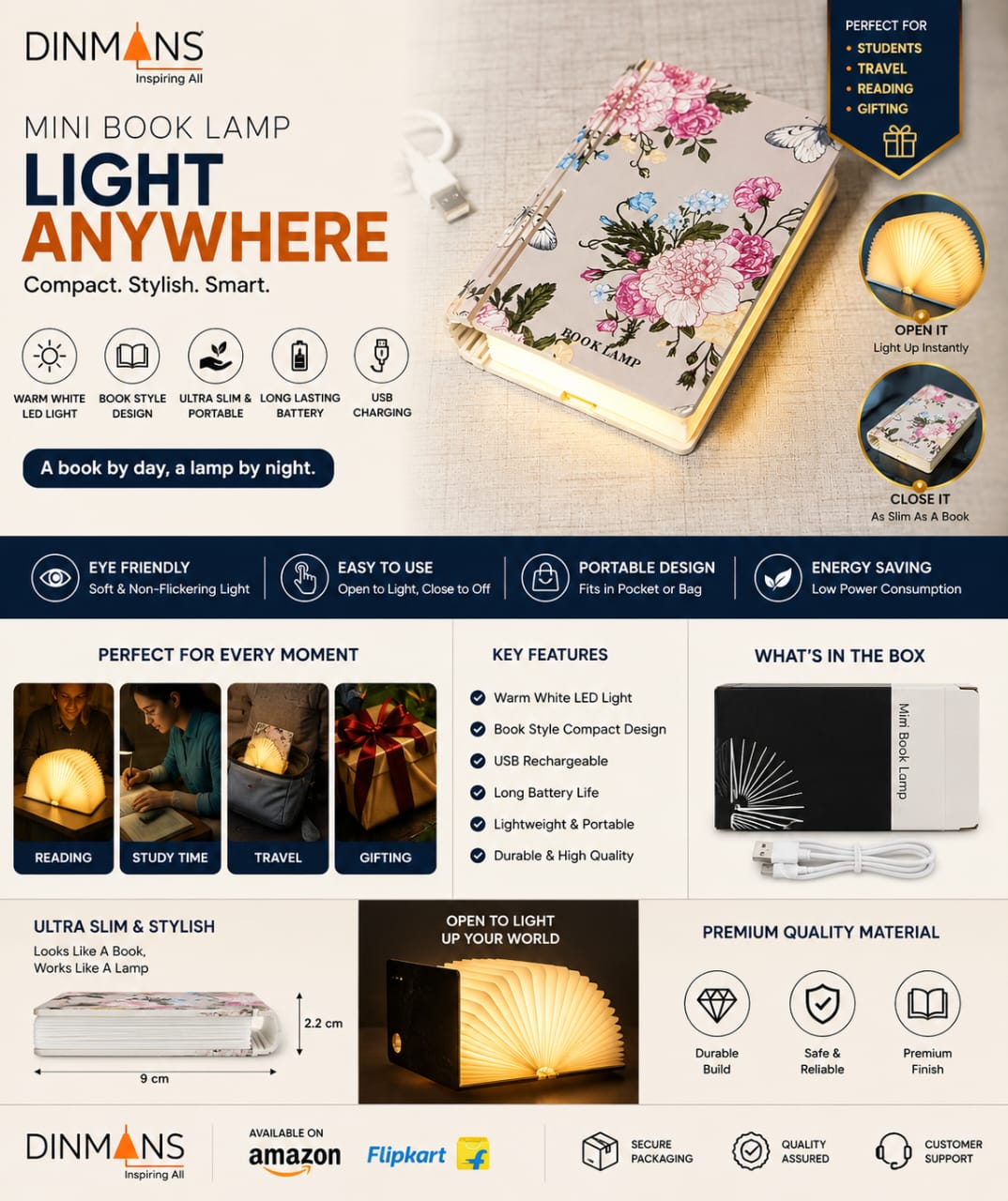 Mini Book Lamp